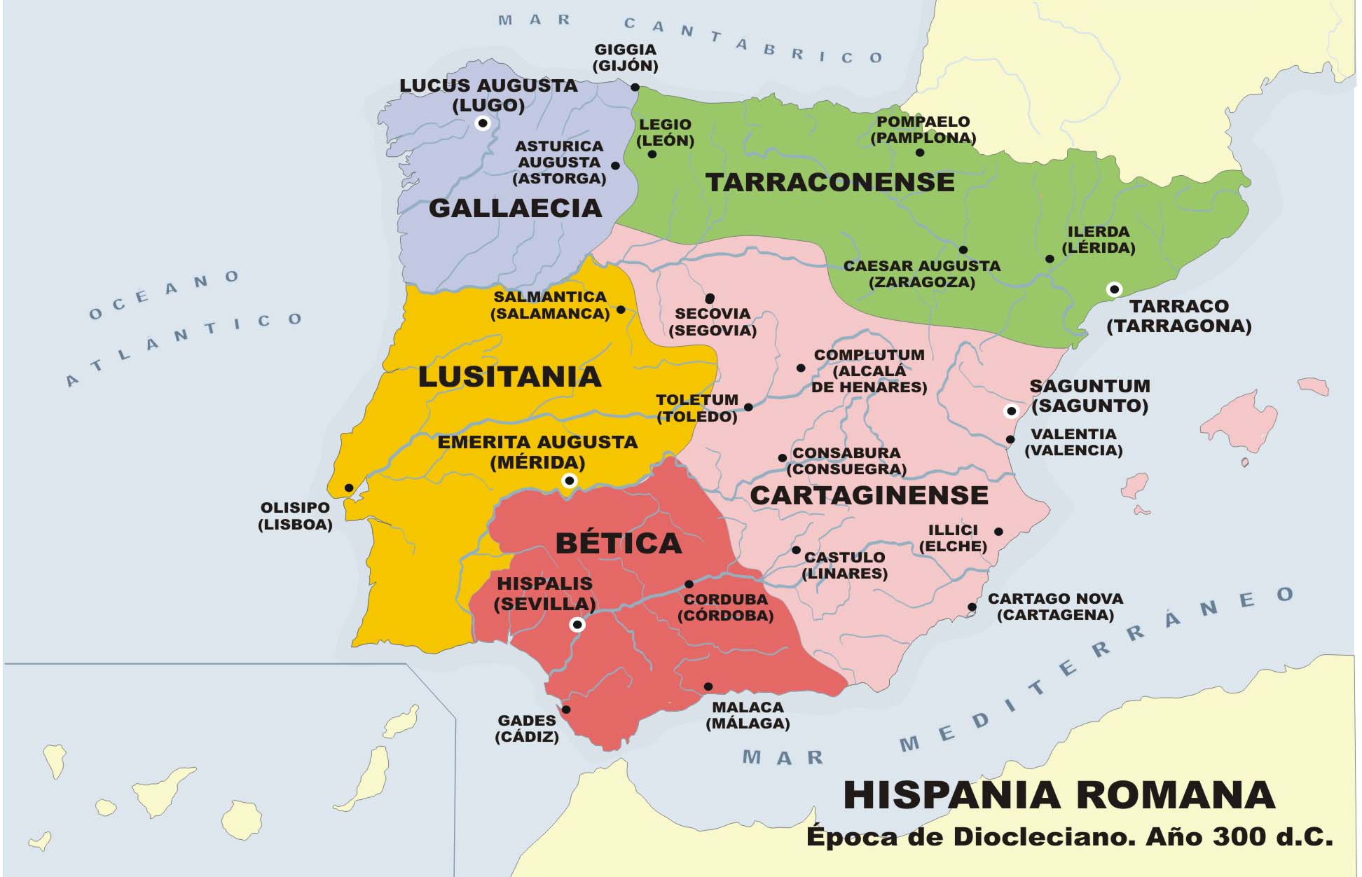 Image result for mapa provincias hispania romana