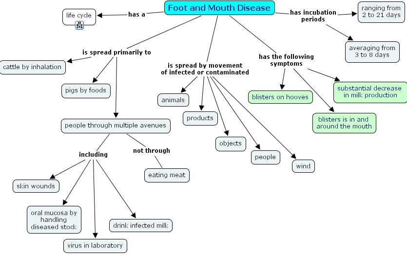 IHMC CmapTools Concept Map Foot and mouth disease