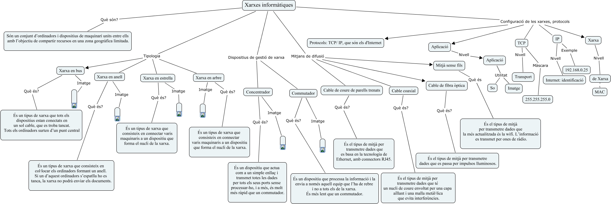 mapa conceptual xarxes informatiques